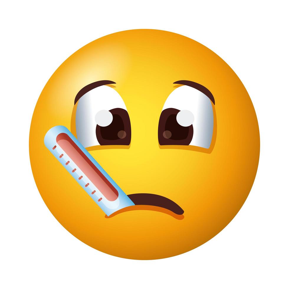 emoji med lutningsstil för termometer vektor