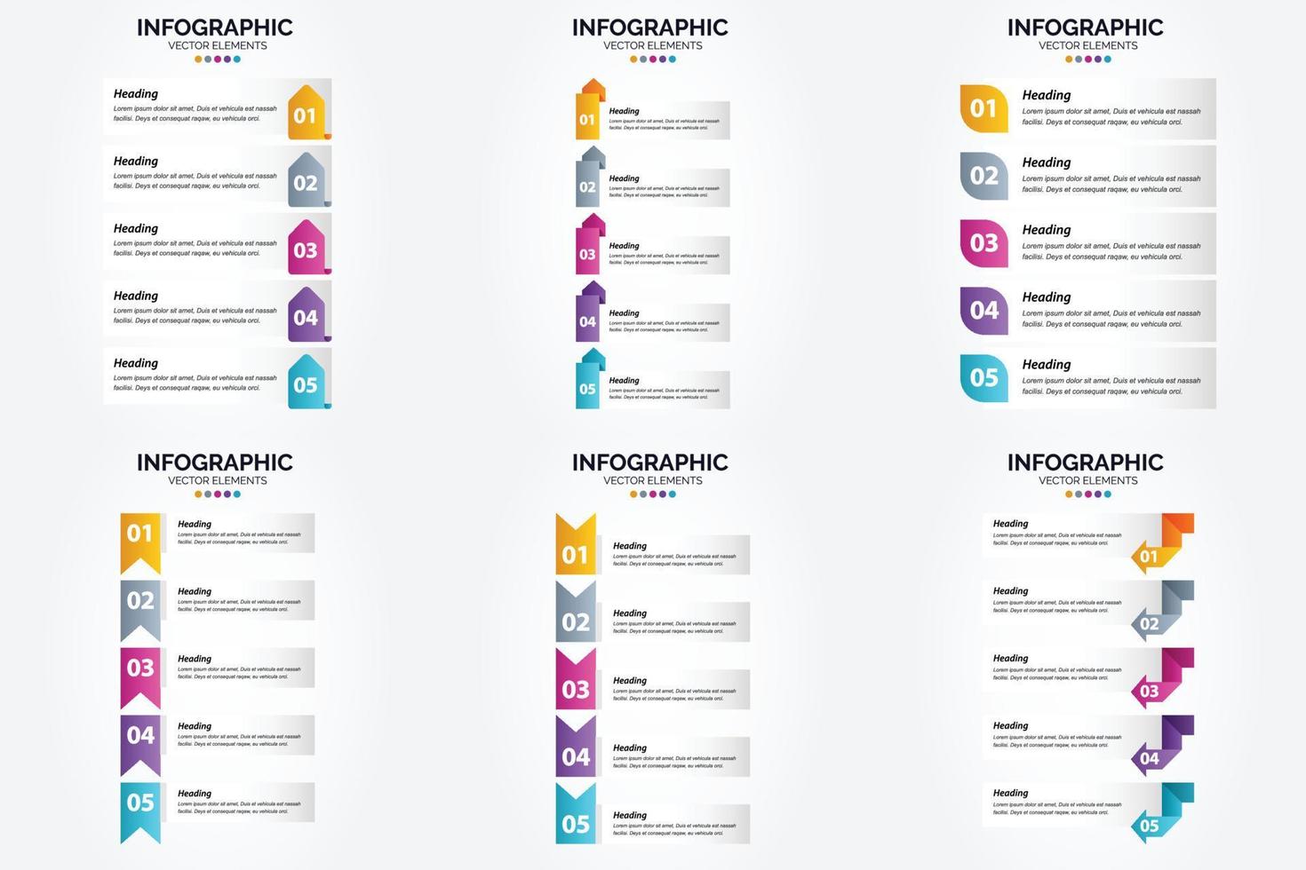 flaches Designset der Vektorillustrations-Infografiken für Werbebroschürenflieger und -zeitschrift vektor