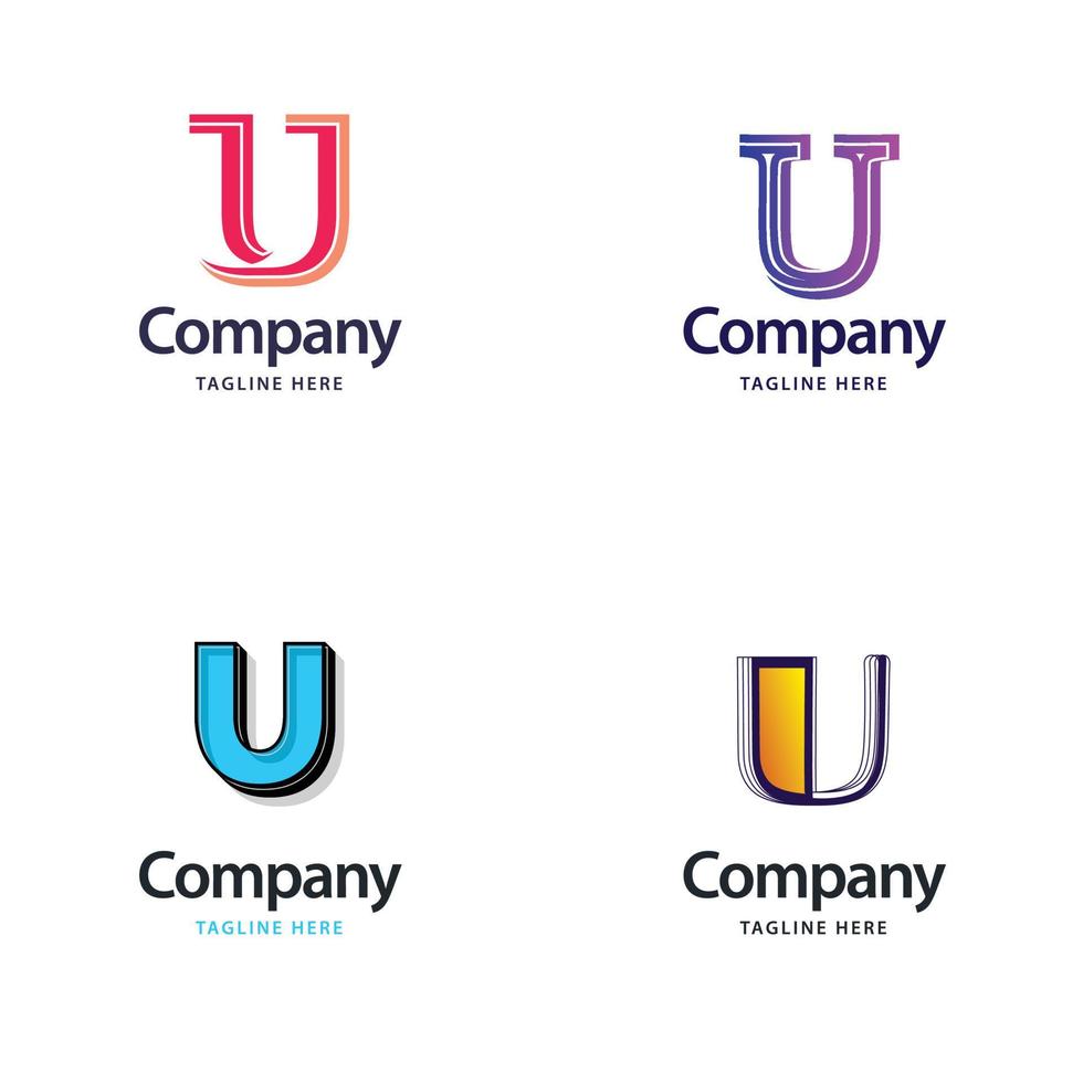 Buchstabe u großes Logo-Pack-Design kreatives modernes Logo-Design für Ihr Unternehmen vektor