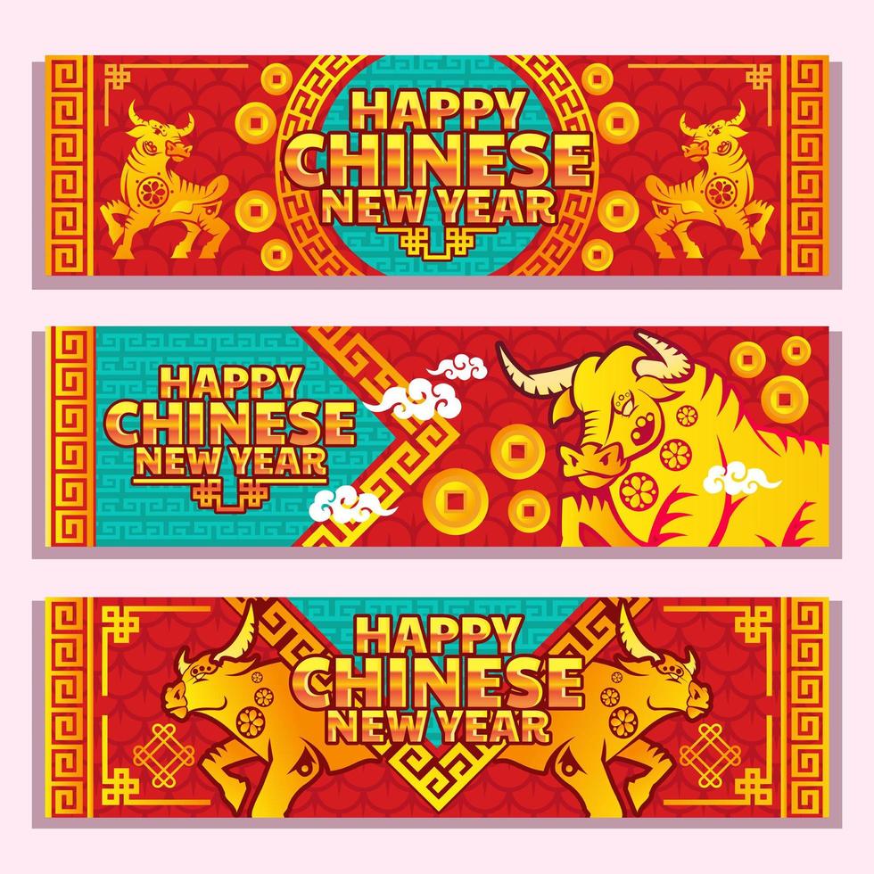 Glücklicher goldener Ochse des chinesischen neuen Jahres vektor