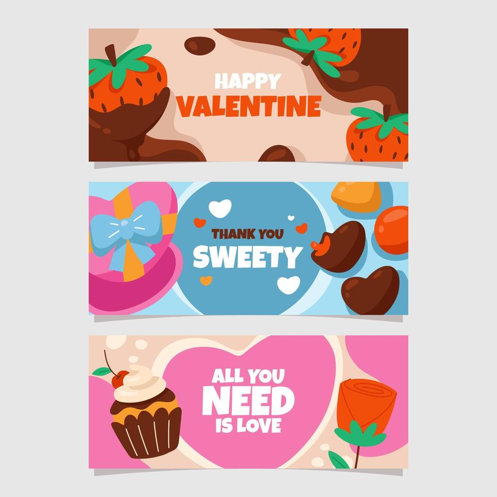 Valentinstag Schokolade Banner vektor
