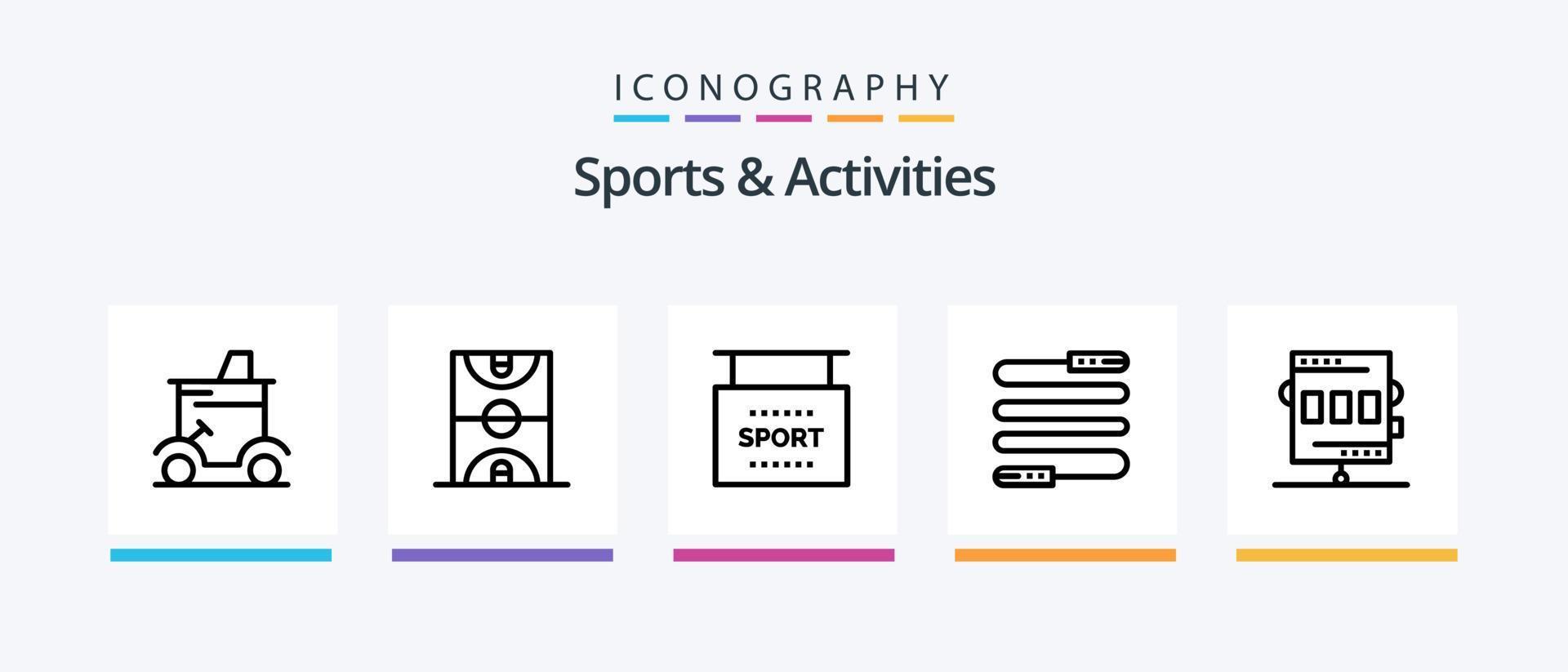 Sport und Aktivitäten Linie 5 Icon Pack inklusive Sport. Helm. Sport. Fußball. Spiel. kreatives Symboldesign vektor