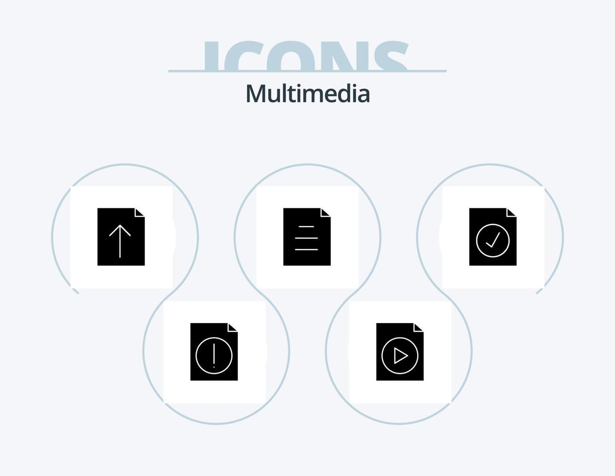 Multimedia-Glyphen-Icon-Pack 5-Icon-Design. . . Hochladen. ausgewählt. Komplett vektor