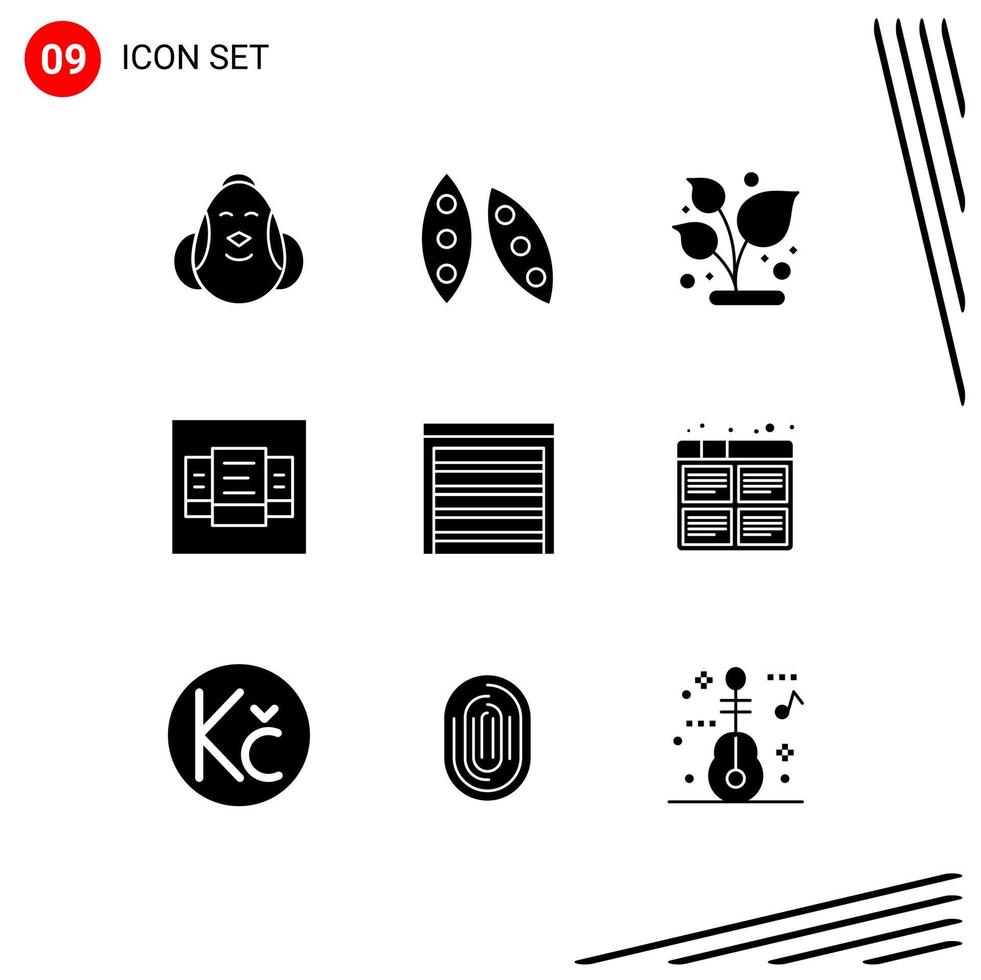 stock vektor ikon packa av 9 linje tecken och symboler för dörr pris mat hälsa layout natur redigerbar vektor design element