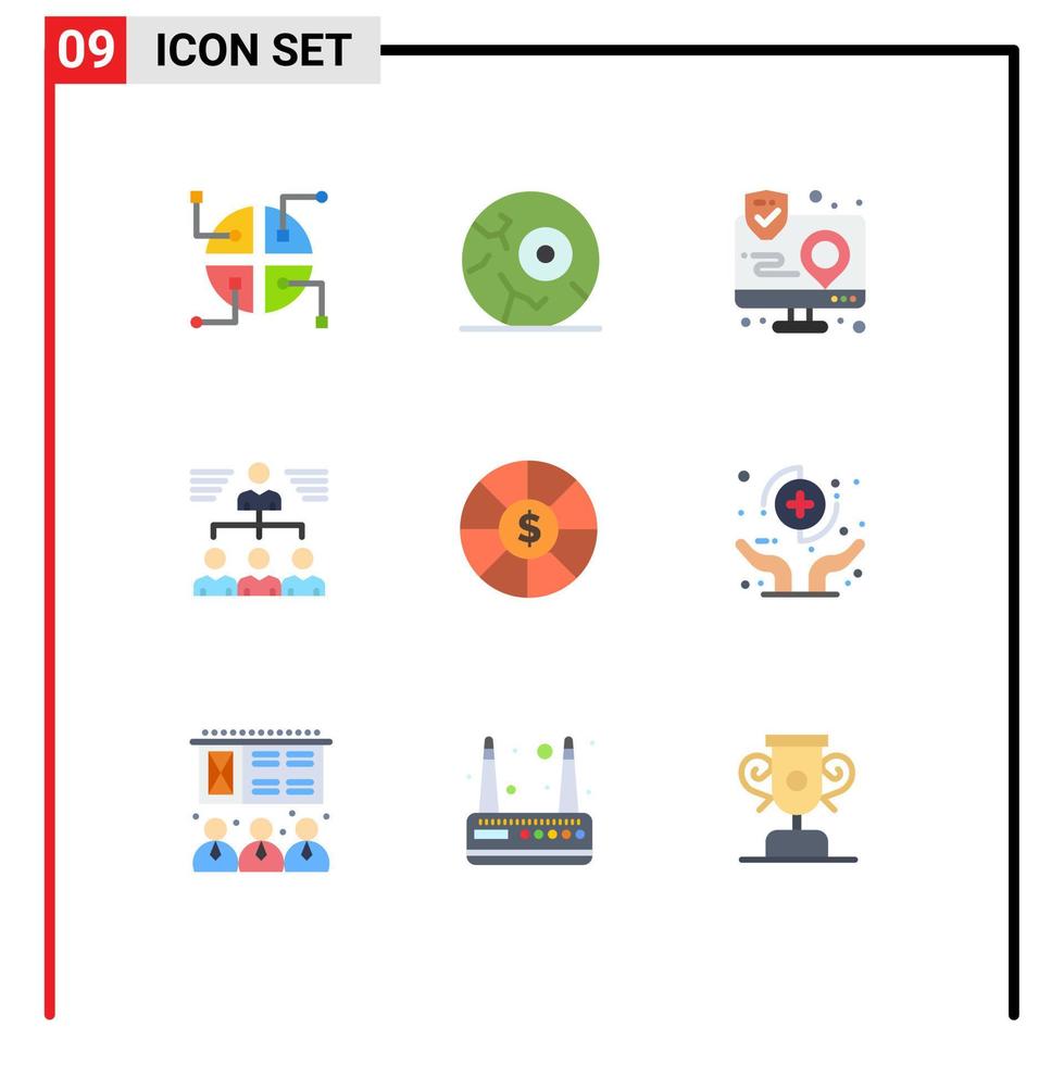 9 kreativ ikoner modern tecken och symboler av mynt användare app lagarbete affärsman redigerbar vektor design element