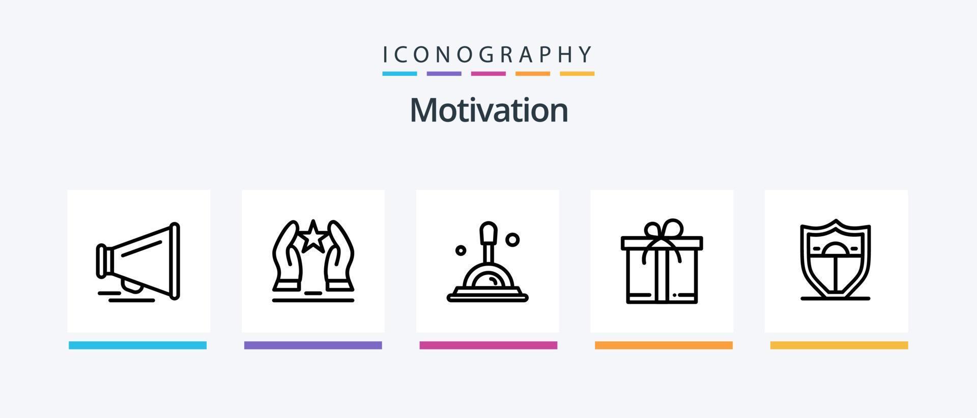 Motivationslinie 5 Icon Pack inklusive Monitor. tippen. Fitness. Bildschirm. Erfolg. kreatives Symboldesign vektor