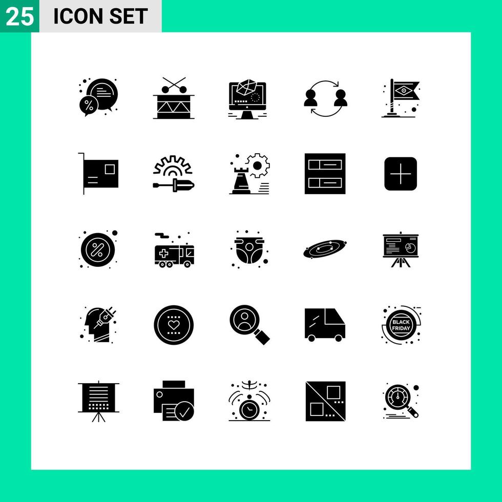 uppsättning av 25 modern ui ikoner symboler tecken för användare byta ut Semester anställd teckning redigerbar vektor design element