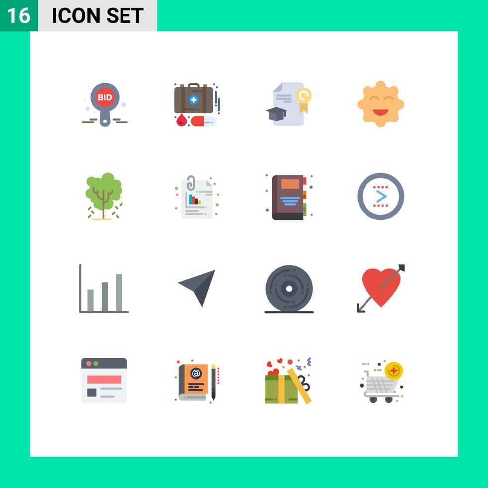Stock Vector Icon Pack mit 16 Zeilen Zeichen und Symbolen für Apple Emojis Medizin Kekse Award editierbares Paket kreativer Vektordesign-Elemente