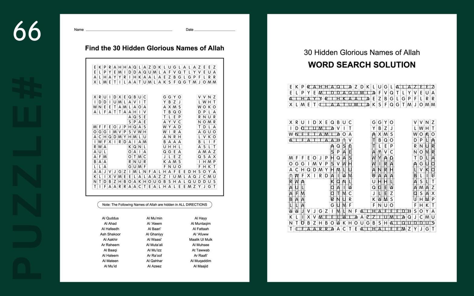 namngodasmaularabicreligionword pusselpedagogisk korsord engelsk aktivitet barn sheetbrainteaserquizsearch uppgiftsaktivitet utmaning arbetsblad vektor