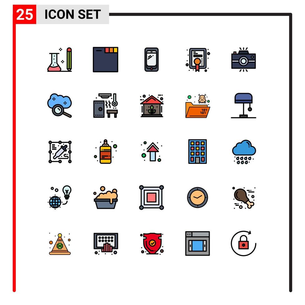 satz von 25 modernen ui symbolen symbole zeichen für antike kamera grad telefon auszeichnung samsung editierbare vektordesignelemente vektor