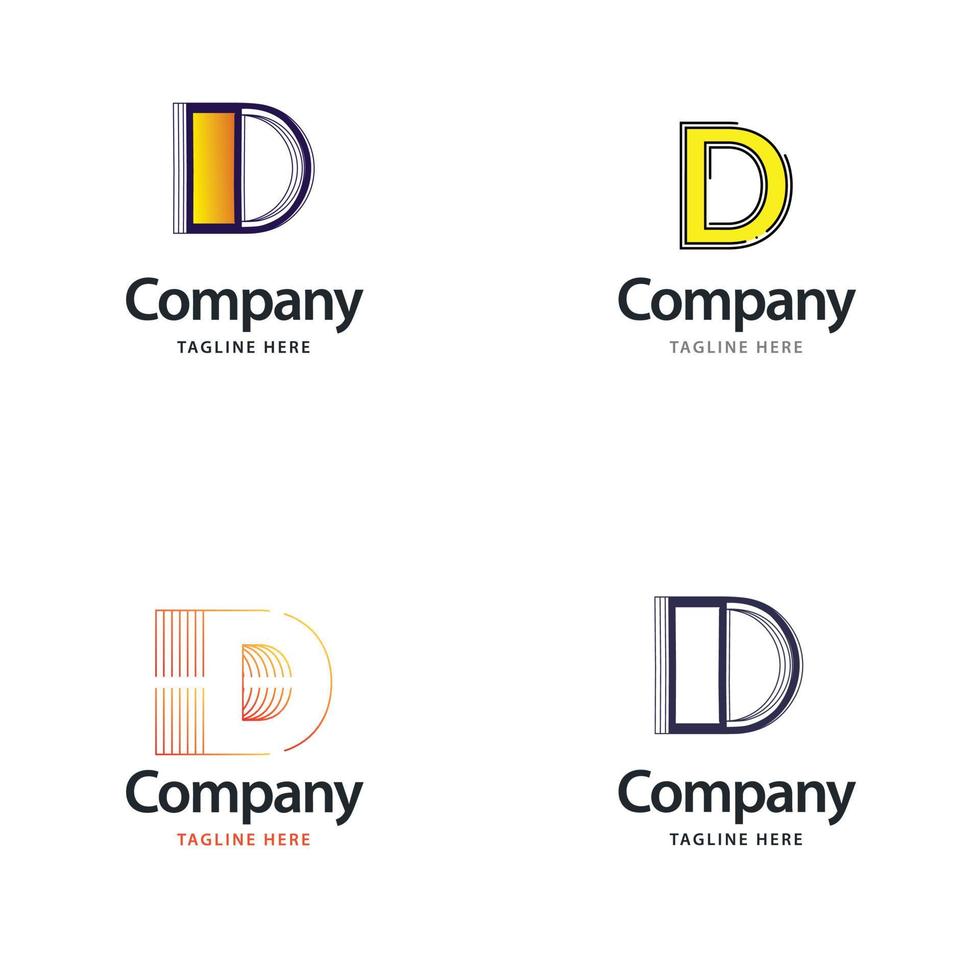 brev d stor logotyp packa design kreativ modern logotyper design för din företag vektor