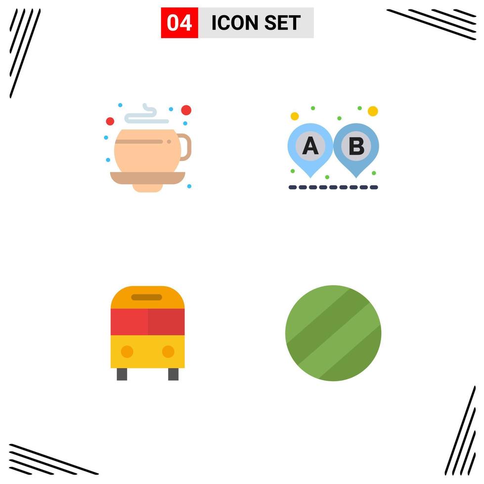 4 användare gränssnitt platt ikon packa av modern tecken och symboler av kaffe leverera destination rida transport redigerbar vektor design element