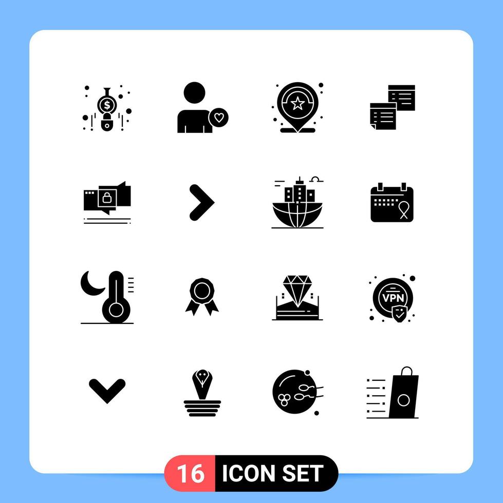 16 universell fast glyfer uppsättning för webb och mobil tillämpningar sidor anteckningar siffra notera klibbig redigerbar vektor design element