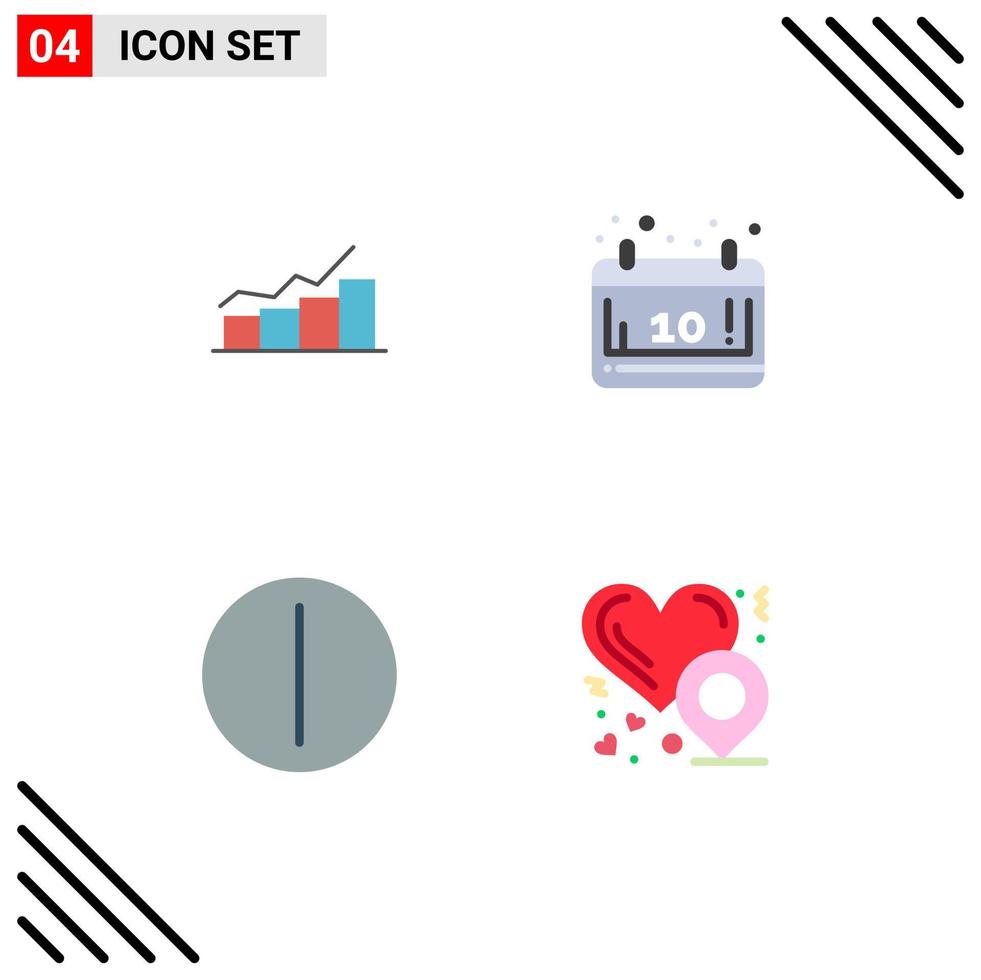 uppsättning av 4 modern ui ikoner symboler tecken för tillväxt säsong Graf höst växla redigerbar vektor design element