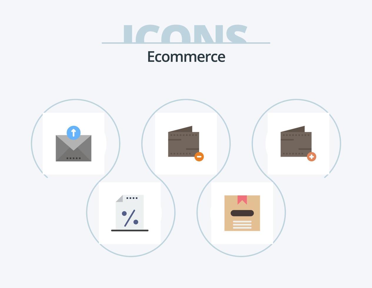 e-handel platt ikon packa 5 ikon design. handel. plånbok. e-handel. minus. handel vektor