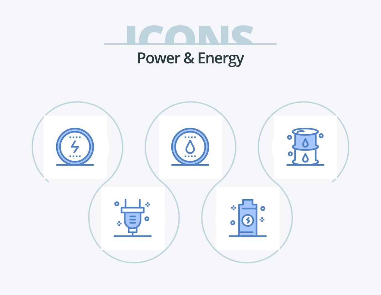 Power und Energie blau Icon Pack 5 Icon Design. Energie. Energie. Energie. Natur. Sozial vektor