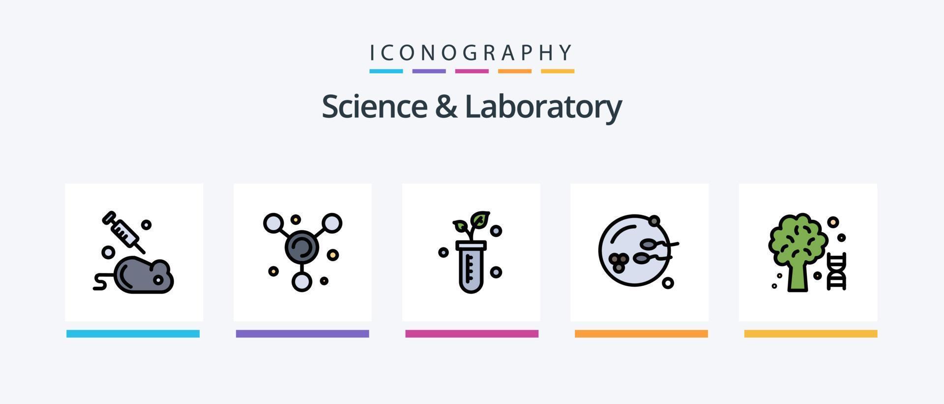 Wissenschaftslinie gefülltes 5-Icon-Paket, einschließlich . Medizin. Reproduktion. medizinisch. Wissenschaft. kreatives Symboldesign vektor