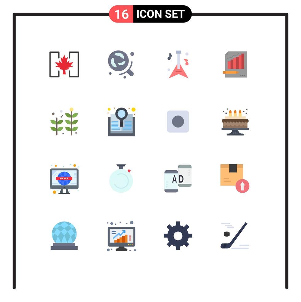 16 kreativ ikoner modern tecken och symboler av marknadsföra Diagram gitarr företag analys redigerbar packa av kreativ vektor design element