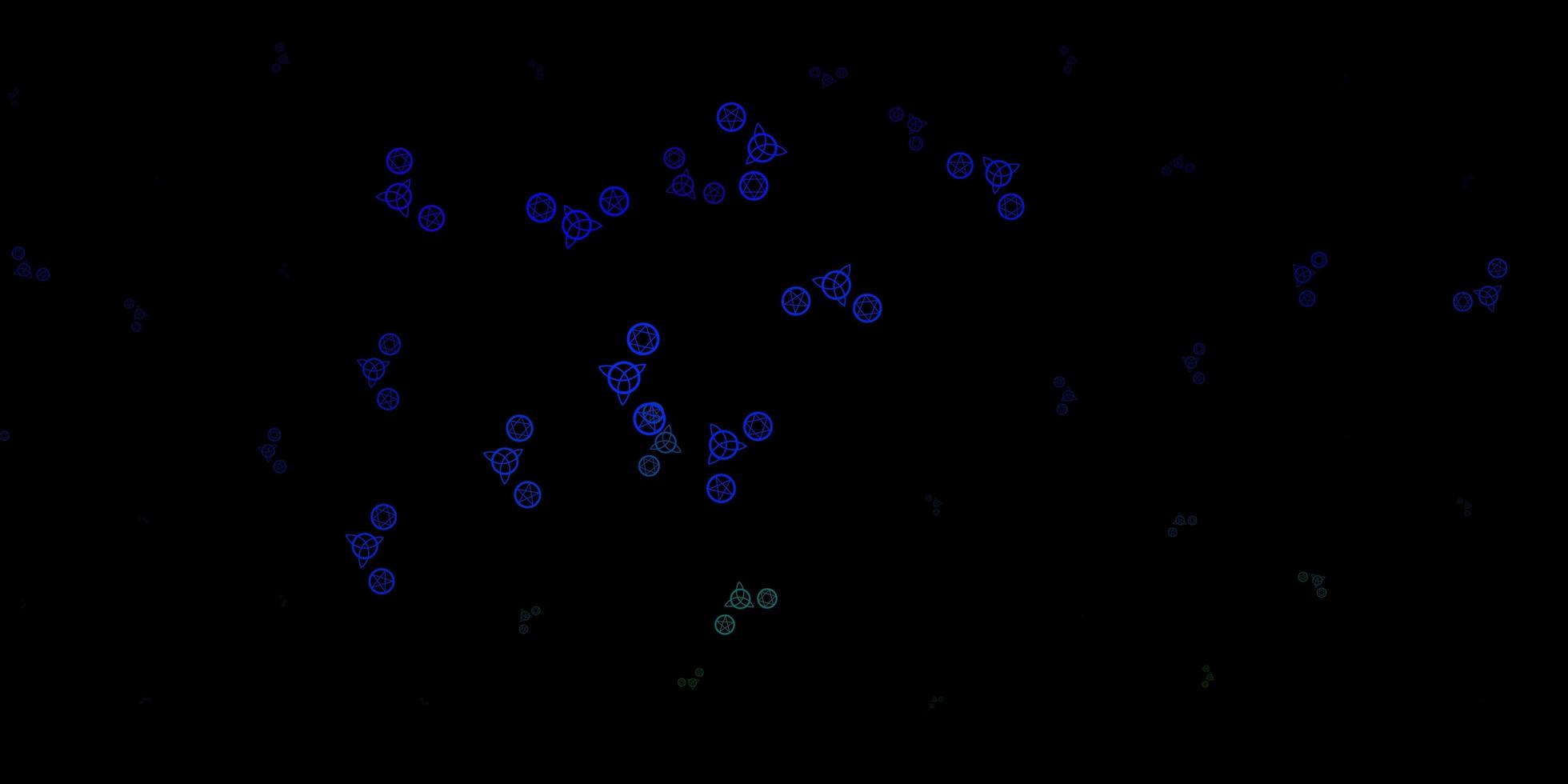 mörk flerfärgad vektorbakgrund med ockulta symboler. vektor
