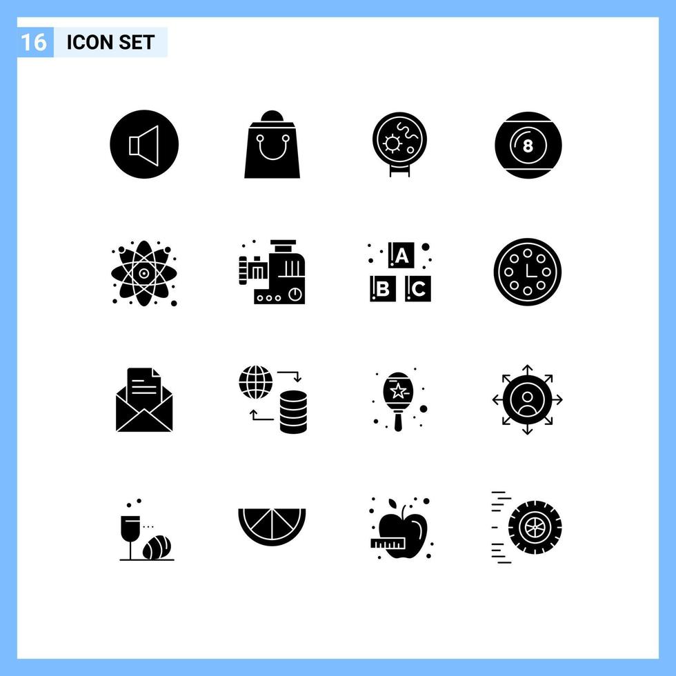 uppsättning av 16 modern ui ikoner symboler tecken för laboratorium forskning medicinsk sport linje redigerbar vektor design element