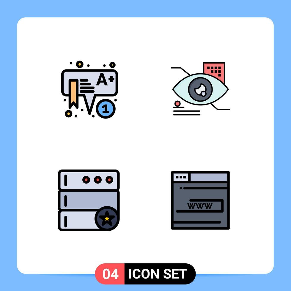 satz von 4 modernen ui symbolen symbole zeichen für bildung beliebte vorschule eyetap web editierbare vektordesignelemente vektor
