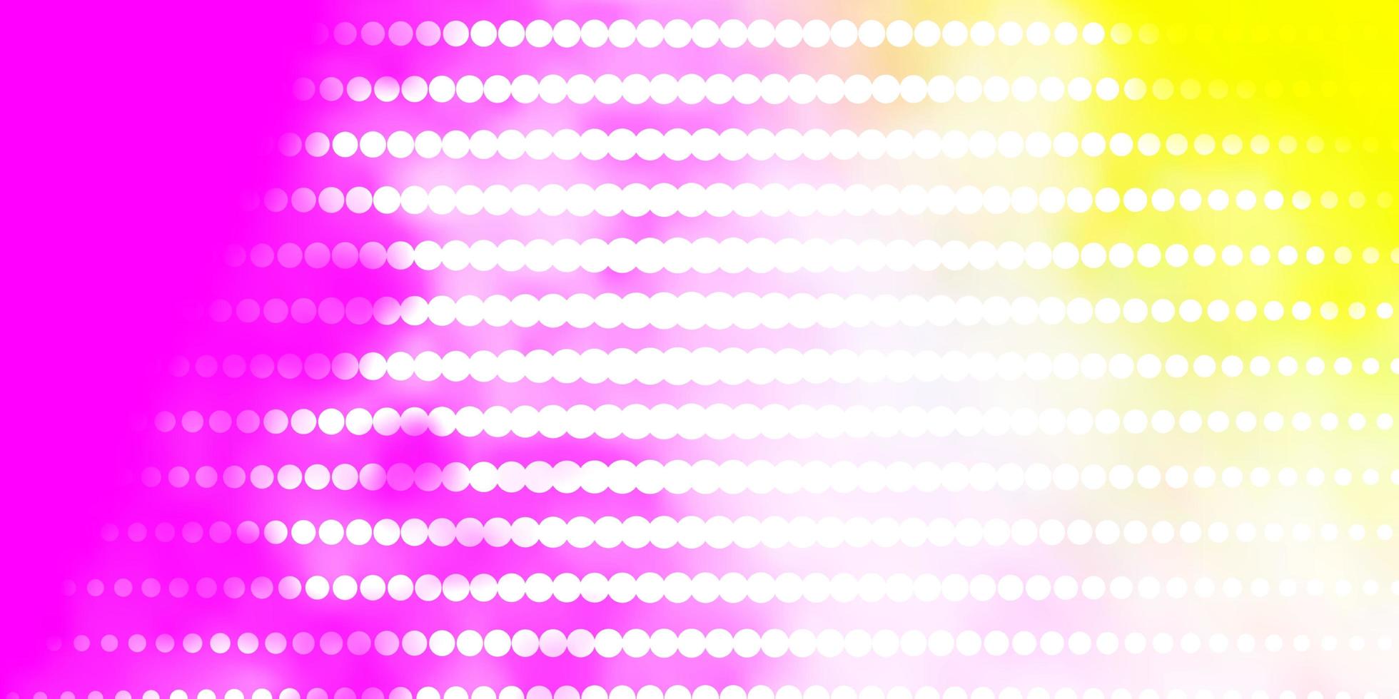 ljusrosa, gul vektorbakgrund med cirklar. vektor