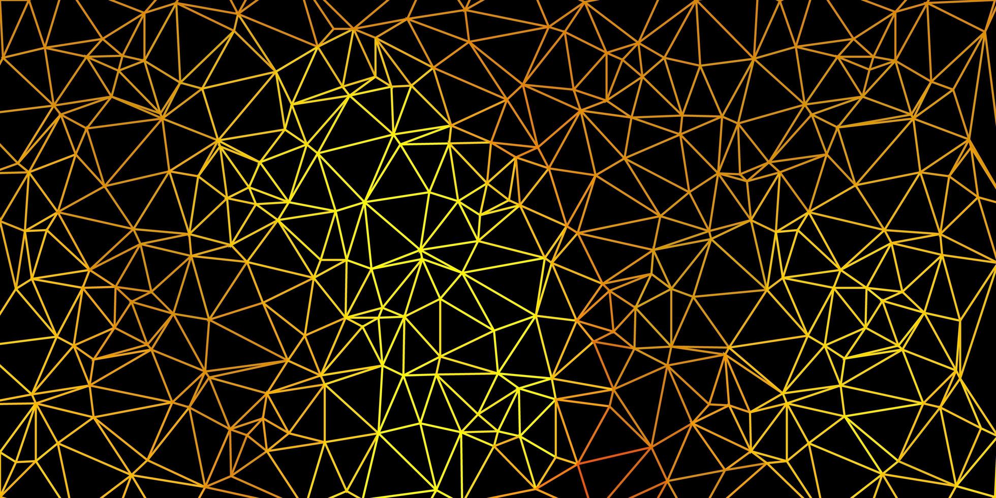 mörkgrön, gul vektor triangel mosaik bakgrund.