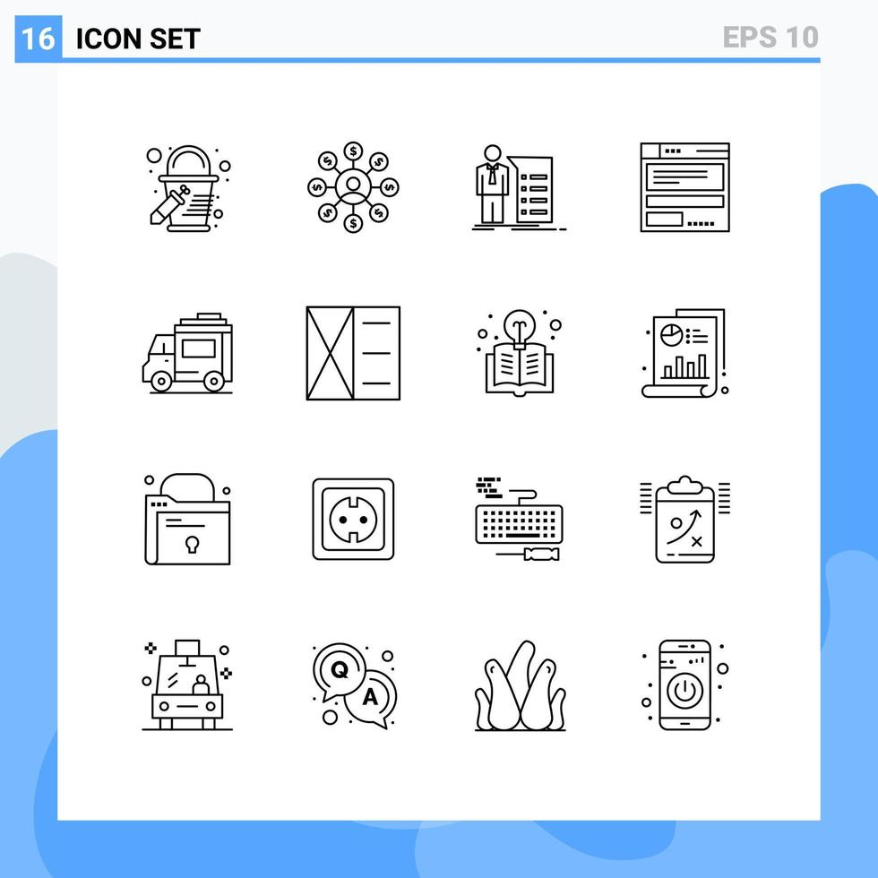 Gruppe von 16 skizziert Zeichen und Symbole für die Berechnung von Datei-editierbaren Vektordesign-Elementen für die Erklärung von Fahrzeugcodes vektor