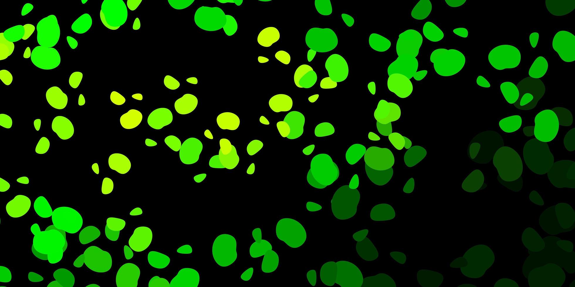 mörkgrön, gul vektorbakgrund med slumpmässiga former. vektor