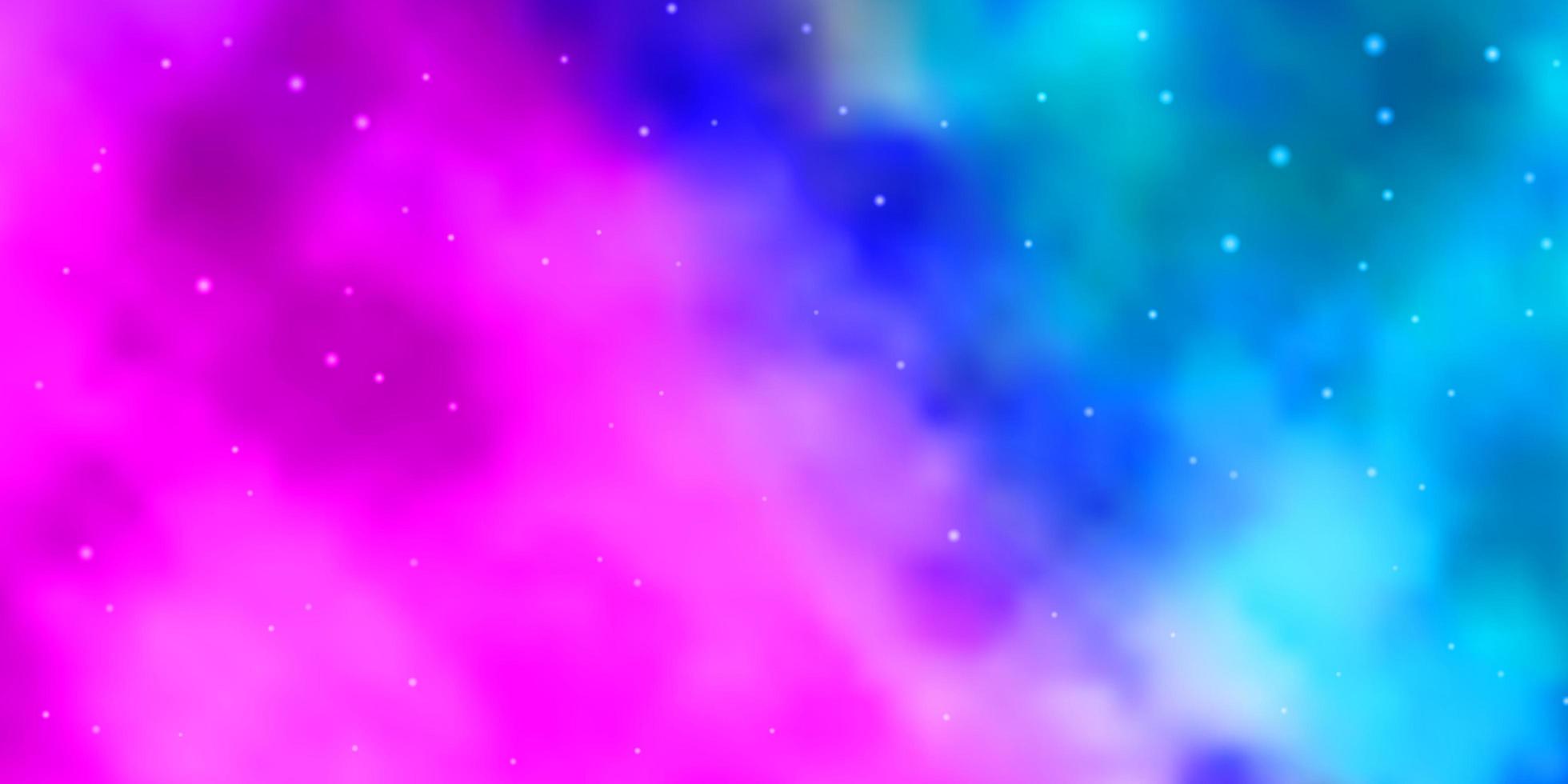 ljusrosa, blått vektormönster med abstrakta stjärnor. vektor