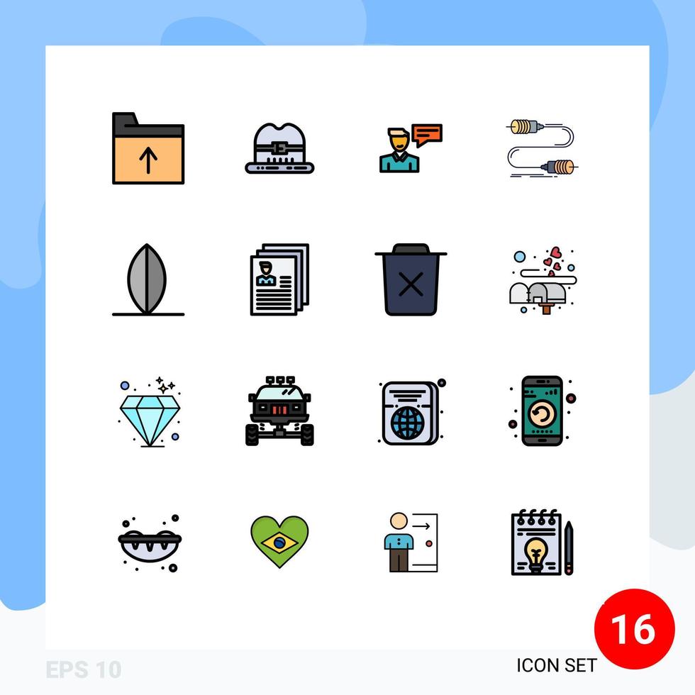 16 universell platt Färg fylld linje tecken symboler av surfa tråd dyka upp marknadsföring kommunikation redigerbar kreativ vektor design element