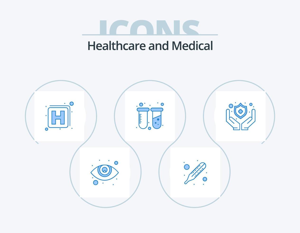 medicinsk blå ikon packa 5 ikon design. . skydda. tecken. skydda. labb vektor