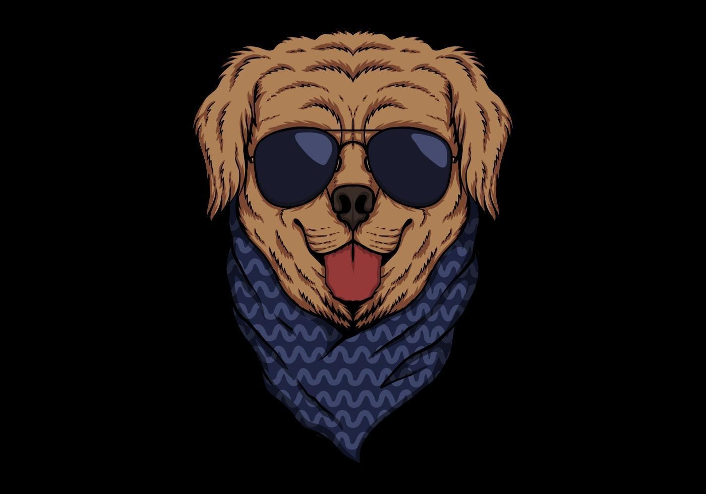 Golden Retriever Sonnenbrille Vektor-Illustration vektor