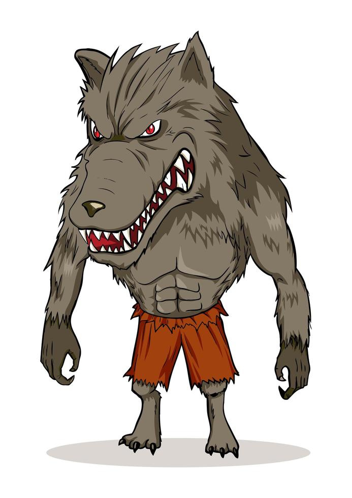 Werwolf Cartoon Illustration vektor