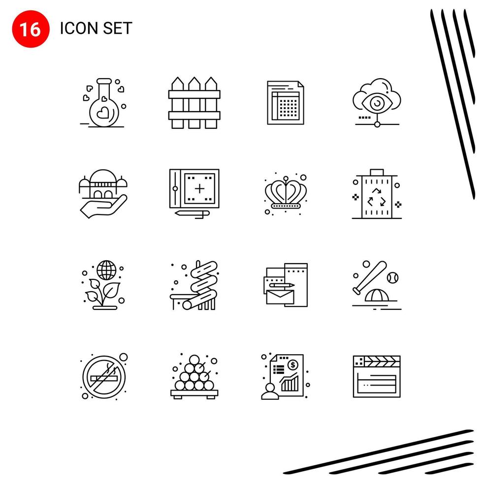 16 kreativ ikoner modern tecken och symboler av syn ark granska papper form redigerbar vektor design element