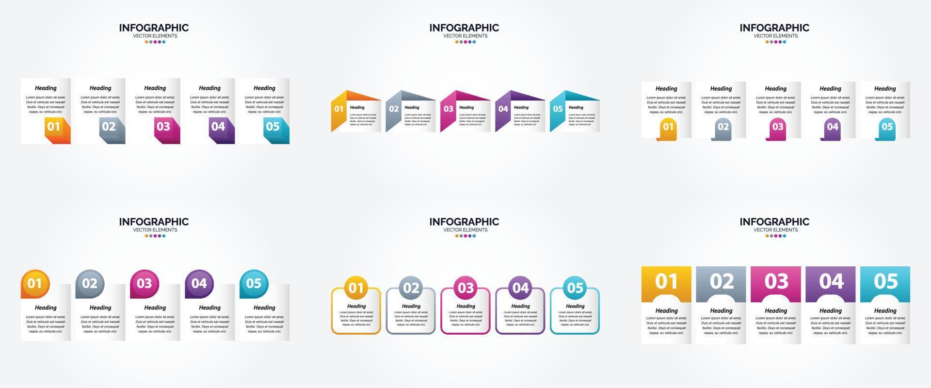 flaches Designset der Vektorillustrations-Infografiken für Werbebroschürenflieger und -zeitschrift vektor