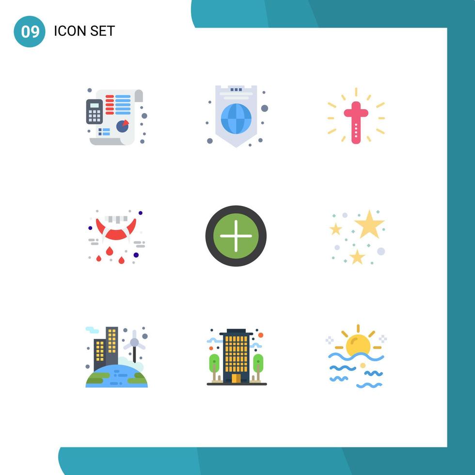 packa av 9 modern platt färger tecken och symboler för webb skriva ut media sådan som pengar vampyr firande tänder halloween redigerbar vektor design element