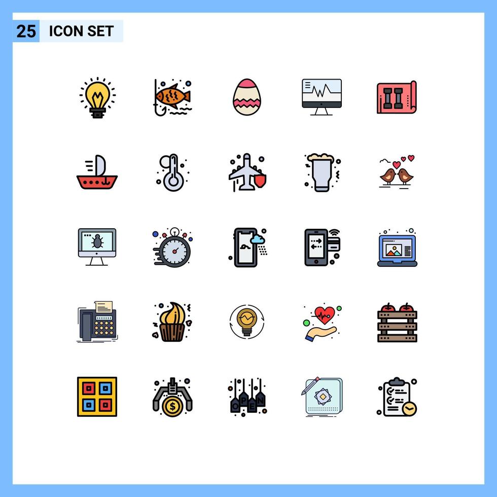 uppsättning av 25 modern ui ikoner symboler tecken för lager Utrustning påsk hjärtslag sjukhus redigerbar vektor design element
