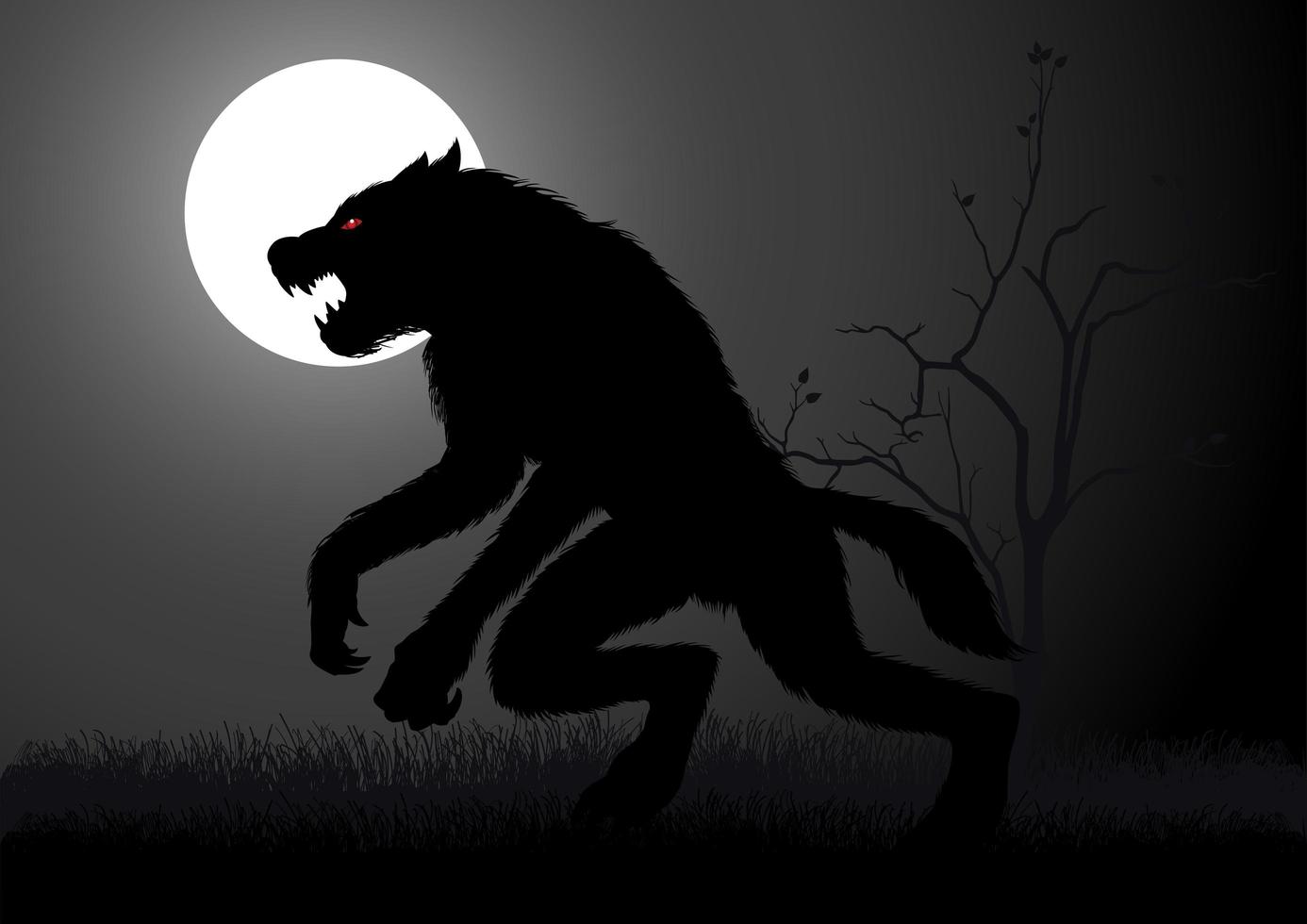 Werwolf lauert im Dunkeln vektor