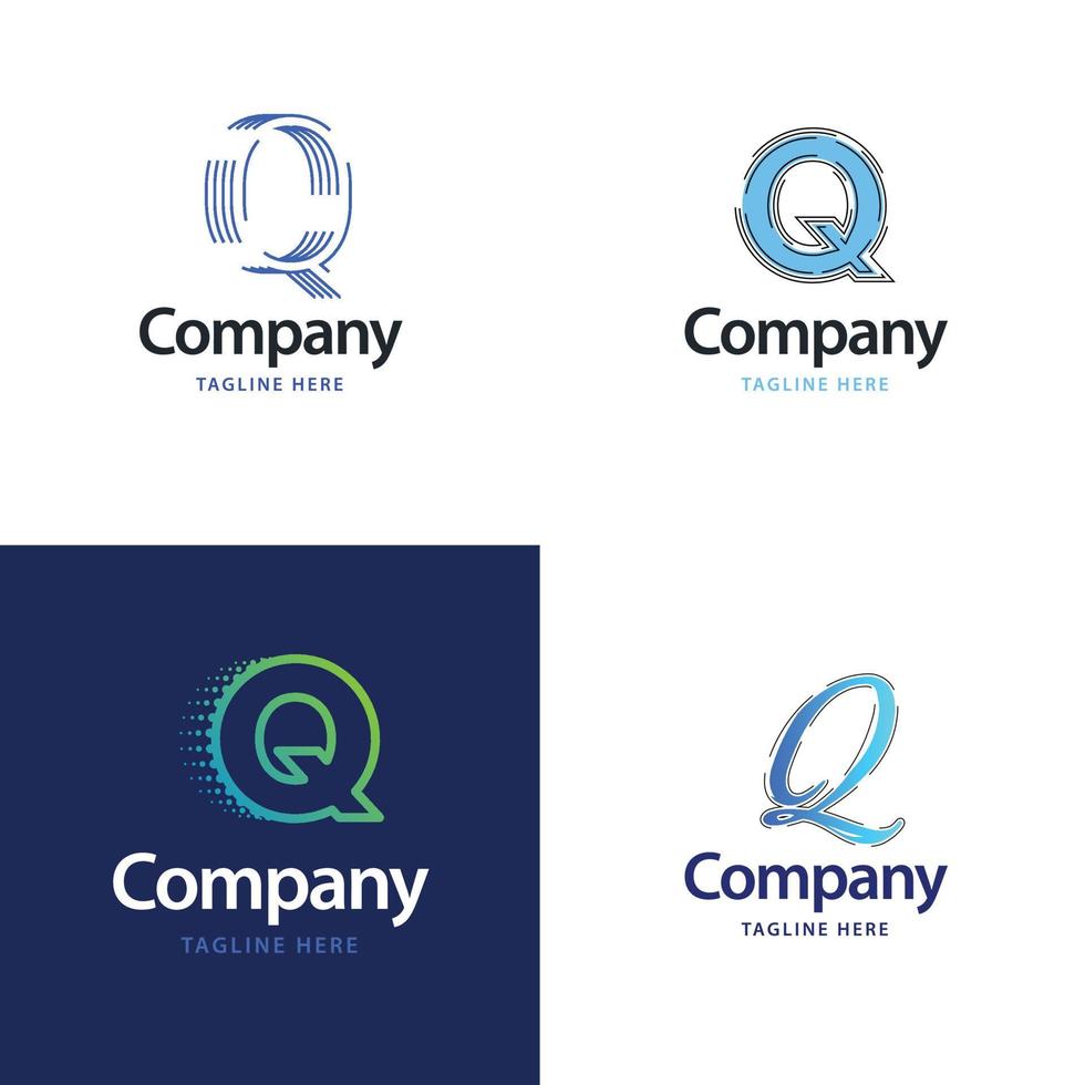 brev q stor logotyp packa design kreativ modern logotyper design för din företag vektor