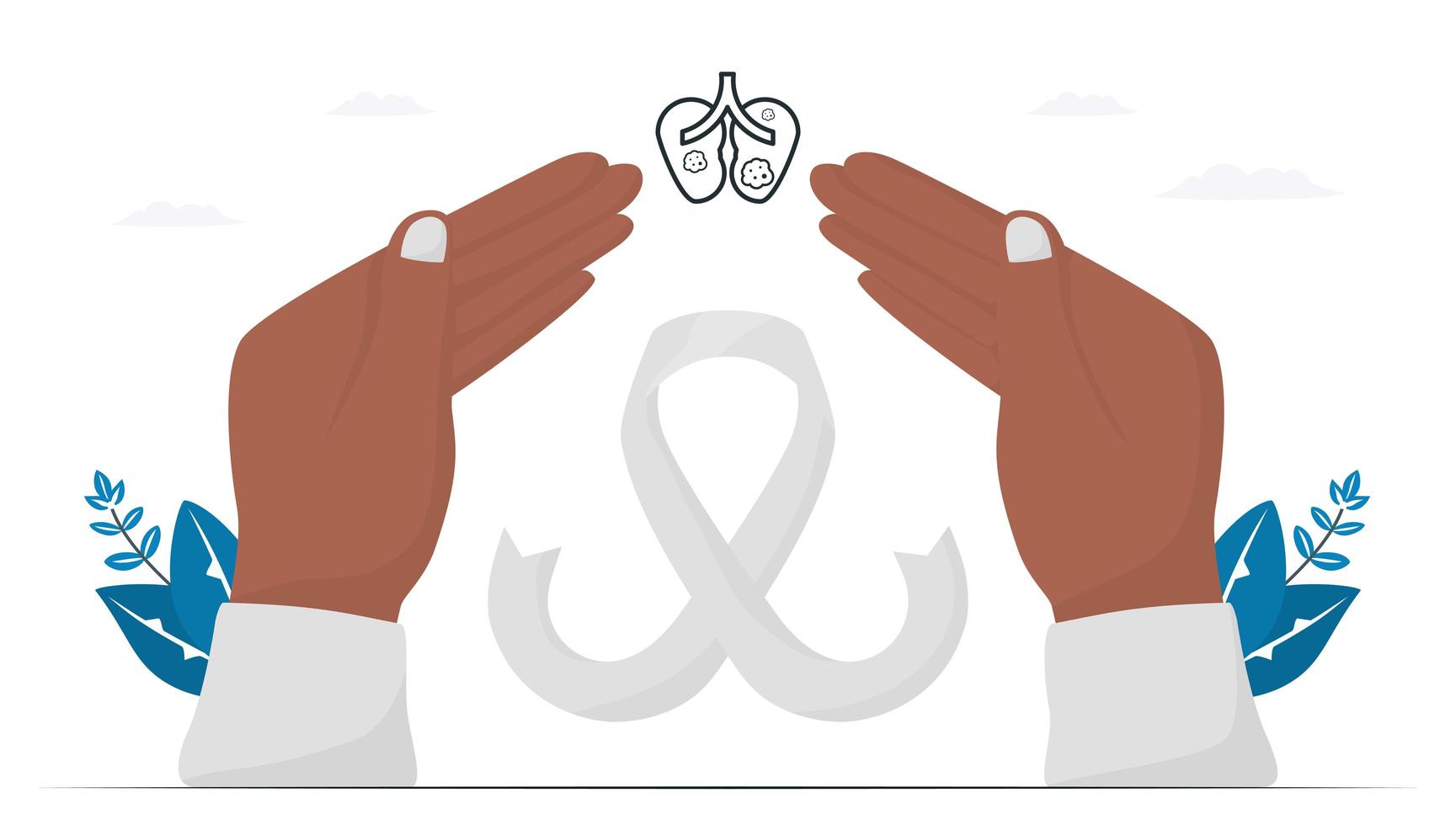 månaden för medvetenhet om lungcancer, november. vitt band är ett tecken på denna sjukdom. grafik för banner, affisch, bakgrund och annonser. platt vektorillustration isolerad på vit bakgrund. vektor