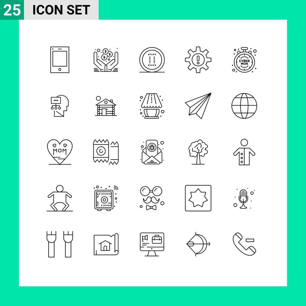 piktogram uppsättning av 25 enkel rader av cyber Resurser film förvaltning hr redigerbar vektor design element