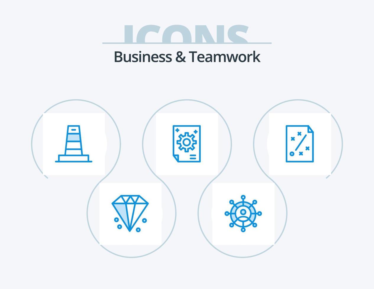 Geschäft und Teamarbeit blau Icon Pack 5 Icon Design. kreativ. Kollektiv. Unternehmen. unter vektor