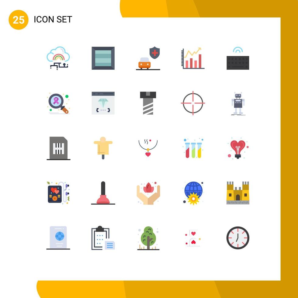 modern uppsättning av 25 platt färger och symboler sådan som typ hårdvara bil Diagram analytisk redigerbar vektor design element