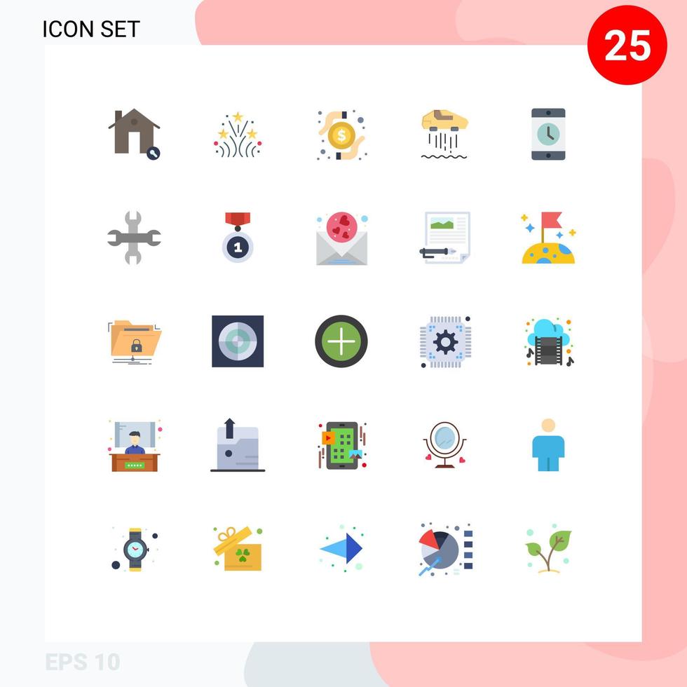 25 universell platt Färg tecken symboler av mobiltelefon bil bröllop personlig forskning redigerbar vektor design element