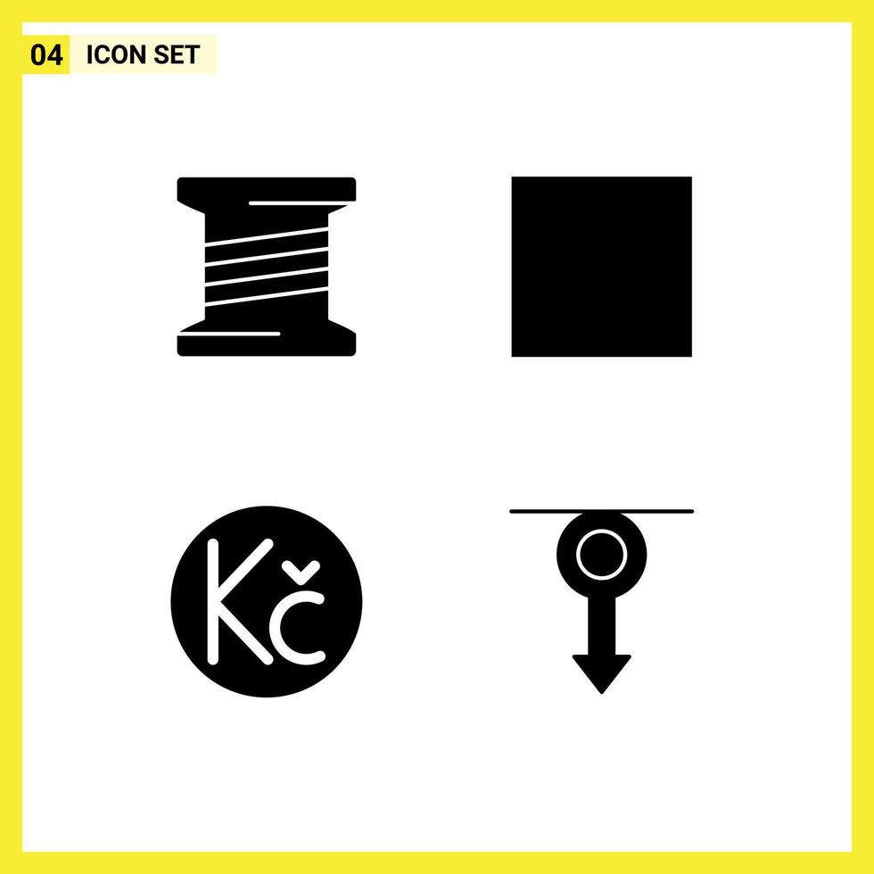 stock vektor ikon packa av 4 linje tecken och symboler för spole mynt kontrollera spelare pojke redigerbar vektor design element