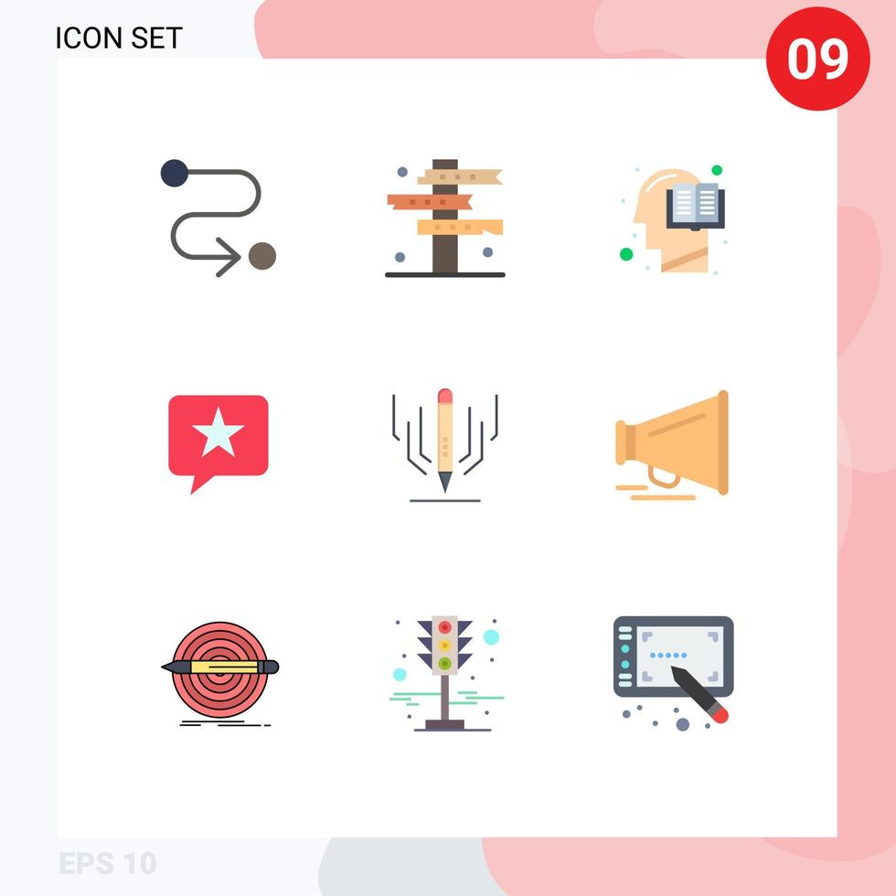 9 universell platt färger uppsättning för webb och mobil tillämpningar digital konst meddelande bok favorit sinne redigerbar vektor design element
