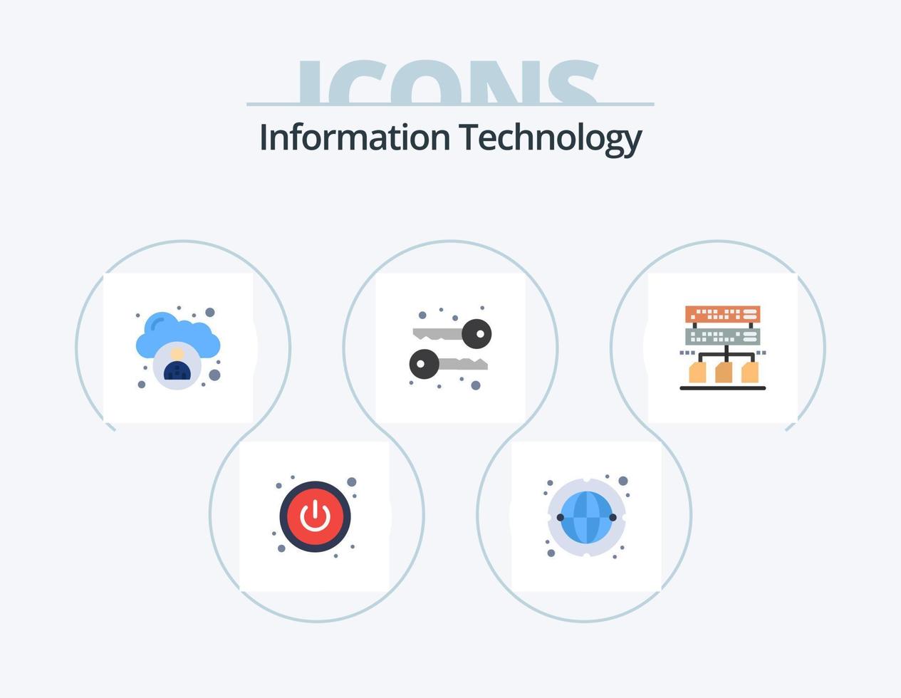 information teknologi platt ikon packa 5 ikon design. . . användare. förvaltning. säkerhetskopiering vektor