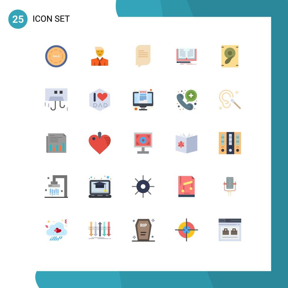 piktogram uppsättning av 25 enkel platt färger av ljud berättelse avatar bok skrivning redigerbar vektor design element