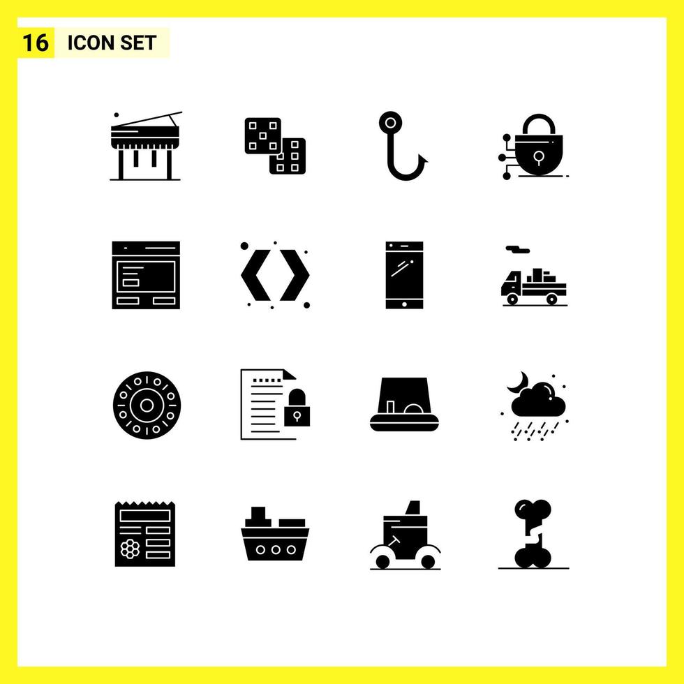 Stock Vector Icon Pack mit 16 Zeilenzeichen und Symbolen für Pfeile Schnittstelle Haken Kommunikation Aktion editierbare Vektordesign-Elemente